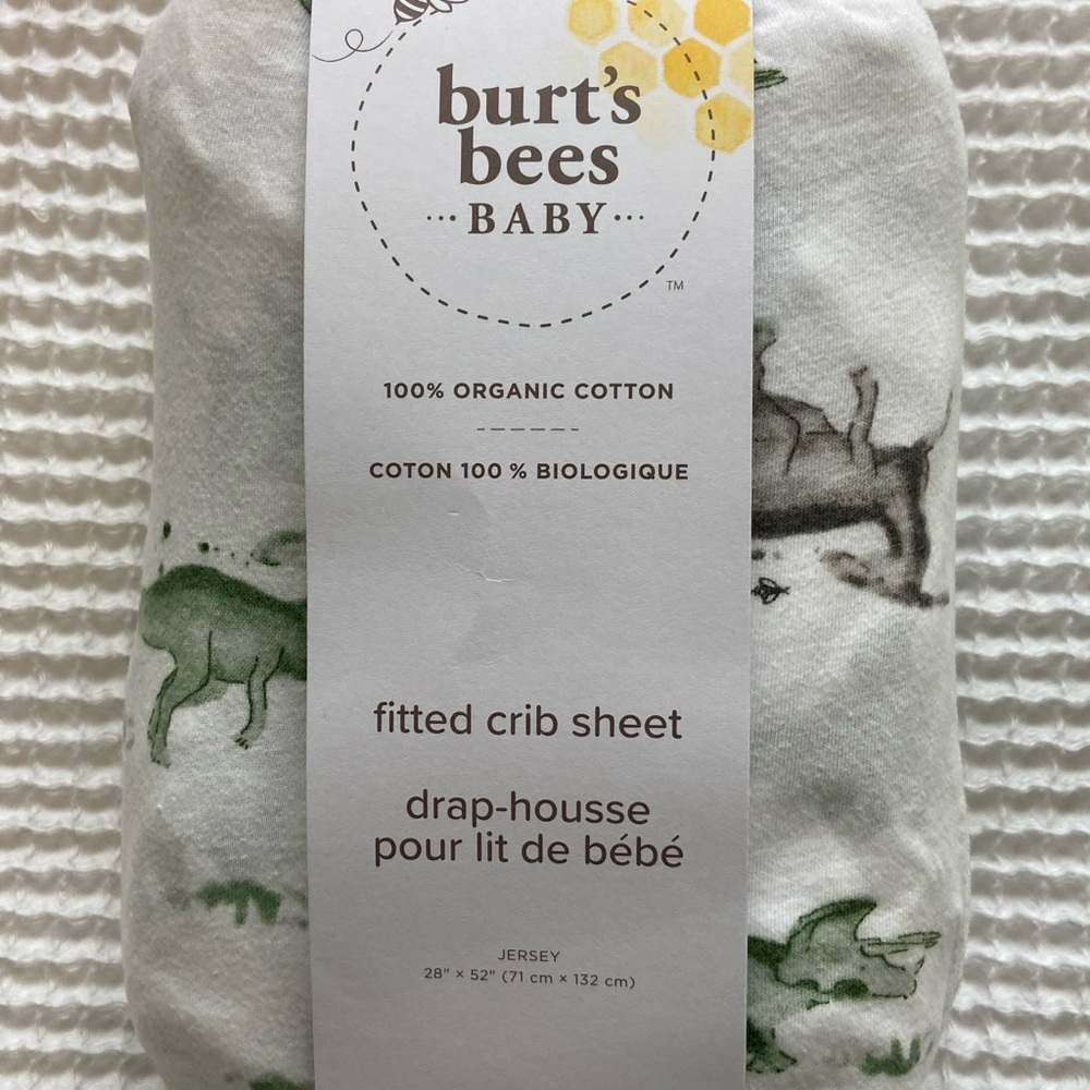 Burt's Bees Baby Organic Cotton Dinosaur Crib Sheet